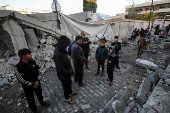 Aftermath of an Israeli strike on a school sheltering displaced people, in Gaza City