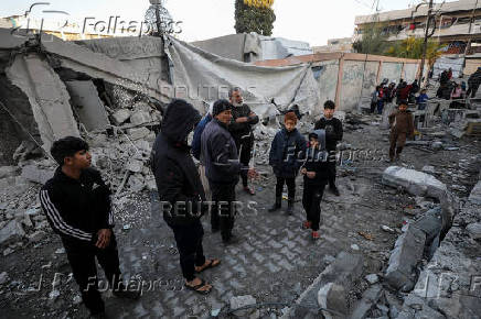 Aftermath of an Israeli strike on a school sheltering displaced people, in Gaza City