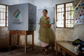 First phase of voting at a remote polling station in Nongriat village in Shillong