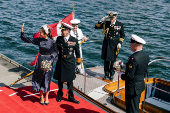 Denmark's King Frederik X and Queen Mary officially board the Royal Yacht Dannebrog, in Copenhagen