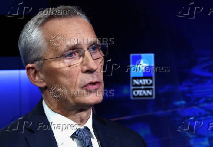 NATO Secretary General Stoltenberg during an interview with Reuters in Brussels