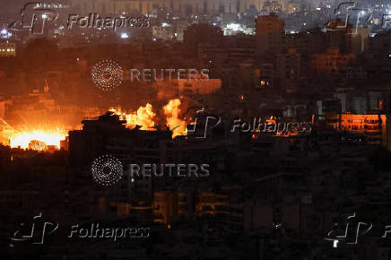 Smoke billows over Beirut's southern suburbs, after an Israeli strike