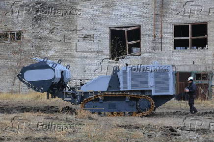 Ukrainian-made demining machine tested in Kharkiv region