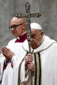 Pope Francis celebrates Mass for the Feast of Epiphany in Saint Peter's Basilica at the Vatican