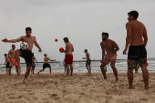 People enjoy the beach, in Tel Aviv