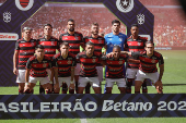 Time do Flamengo durante a partida entre Flamengo e Botafogo
