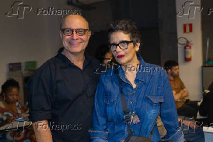 O cineasta Sergio Glasberg e a mulher, a atriz e diretora Mika Lins
