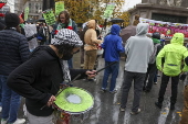 Students protest in support of the Palestinian people, in New York