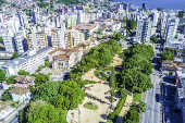 Vista area da praa Getlio Vargas na cidade de Florianpolis (SC)