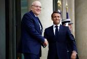French President Macron meets Lebanon's caretaker PM Najib Mikati in Paris