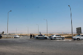 Israeli police patrol the area near Allenby Bridge Crossing between the West Bank and Jordan following a shooting incident at the crossing in the Israeli-occupied West Bank