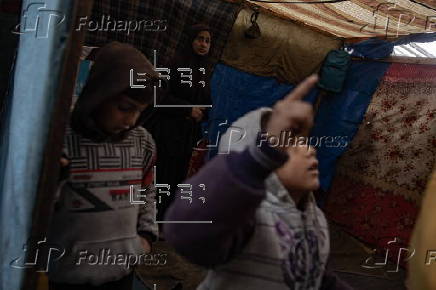 Heavy rain flooded tents in Khan Yunis camp