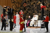 Pope Francis leads Wednesday's general audience in Vatican City