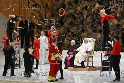 Pope Francis leads Wednesday's general audience in Vatican City