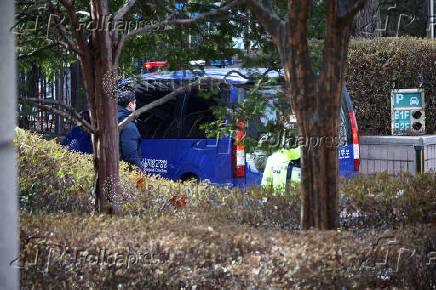 A motorcade believed to be carrying South Korea's impeached President Yoon Suk Yeol arrives at a court, in Seoul