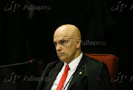 O ministro Alexandre de Moraes, durante sesso do STF