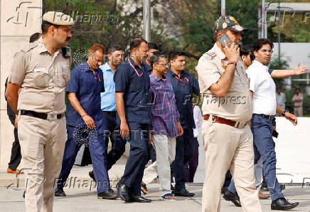 Chief Minister of Delhi  Arvind Kejriwa leaves the court in New Delhi