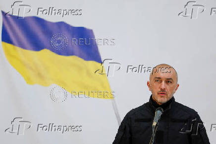 FILE PHOTO: Banknotes dedicated to the first anniversary of Russia's invasion on Ukraine are presented in Kyiv