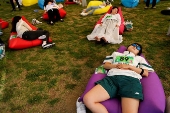South Korea, the lowest sleep hours among OECD countries, hosts a sleep competition in Seoul