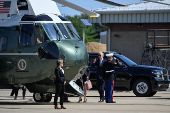 U.S. President Joe Biden boards Marine One as he departs for Washington from the Delaware Air National Guard Base in New Castle