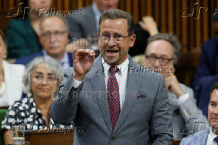 Canada's Bloc Quebecois leader Yves-Francois Blanchet speaks during Question Period in the House of Commons on Parliament Hill in Ottawa