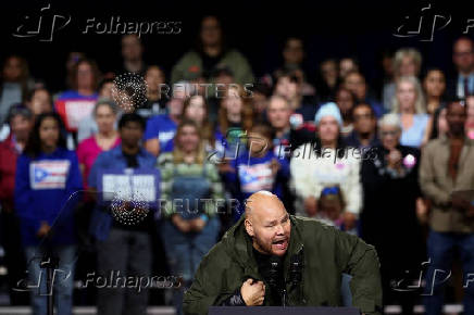 Democratic presidential nominee U.S. Vice President Kamala Harris campaigns in Allentown, Pennsylvania