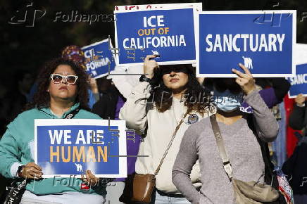 Protesters rally against proposed mass deportations at the California State Capitol