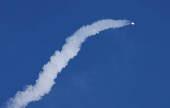 A SpaceX Falcon 9 rocket lifts off from the Cape Canaveral Space Force Station