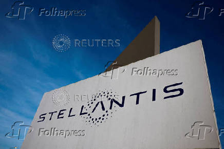 FILE PHOTO: FILE PHOTO: The logo of Stellantis is seen on the company's building in Velizy-Villacoublay near Paris