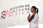 Mexican presidential candidate Claudia Sheinbaum attends the banking convention, in Acapulco