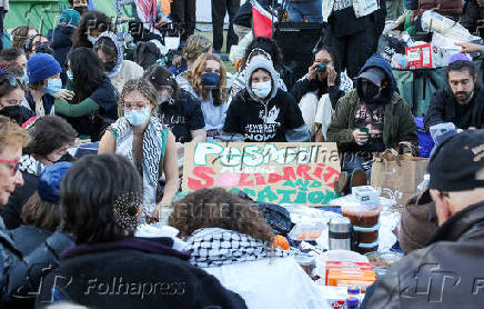 FILE PHOTO: Protests continue at Columbia University in New York during the ongoing conflict between Israel and the Palestinian Islamist group Hamas