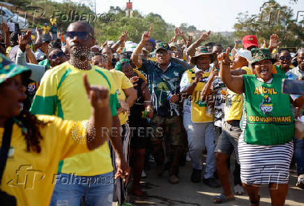 Secretary-General of the African National Congress Fikile Mbalula arrives to an election rally in Verulam