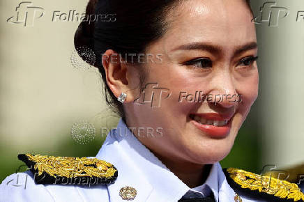 Thailand's Prime Minister Paetongtarn Shinawatra and her cabinet members at a group photo session in Bangkok