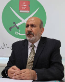 Murad Adailah, the head of Jordan's Muslim Brotherhood, attends an interview with Reuters in Amman