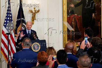 U.S. President Biden and VP Harris deliver remarks on gun violence, at the White House