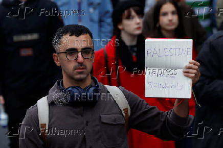 Demonstration in support of Palestinians in Gaza, in Dublin