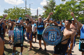 Aficionados llegan a la final de la Copa Sudamericana