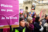 FILE PHOTO: Protest to mark the International Day for Elimination of Violence Against Women, in Avignon