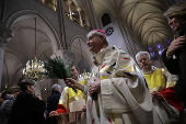 Sunday mass at Notre Dame Cathedral in Paris