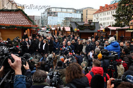 German Chancellor Scholz visits the site of Christmas market attack, in Magdeburg