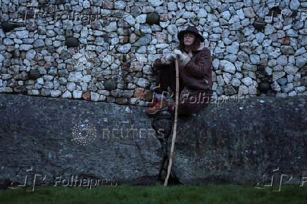 Winter solstice at 5000-year-old stone age tomb of Newgrange in Ireland