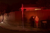 Firefighters battle the Sunset Wildfire in Los Angeles, California