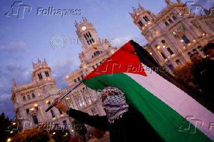 Demonstration in Madrid in support of Palestinians