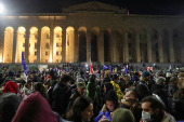 Georgian opposition supporters protest against government's EU application delay