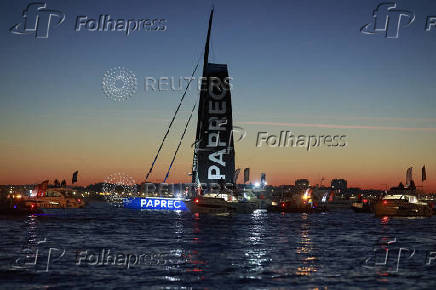 Arrival of the Vendee Globe runner up Yoann Richomme