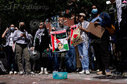 Students protest at George Washington University, in Washington
