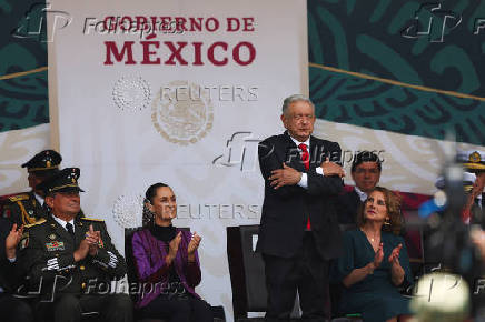 Military parade to celebrate the Independence Day hosted by Mexico's President Lopez Obrador, in Mexico City