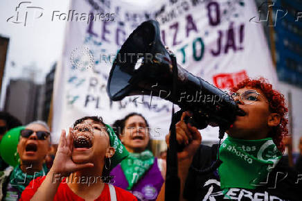 Demonstration to mark International Day for the Decriminalization and Legalization of Abortion, in Sao Paulo