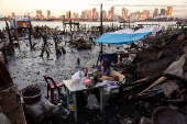 Aftermath of a fire at a slum area in Manila