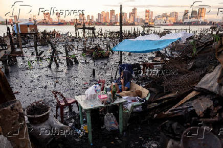 Aftermath of a fire at a slum area in Manila